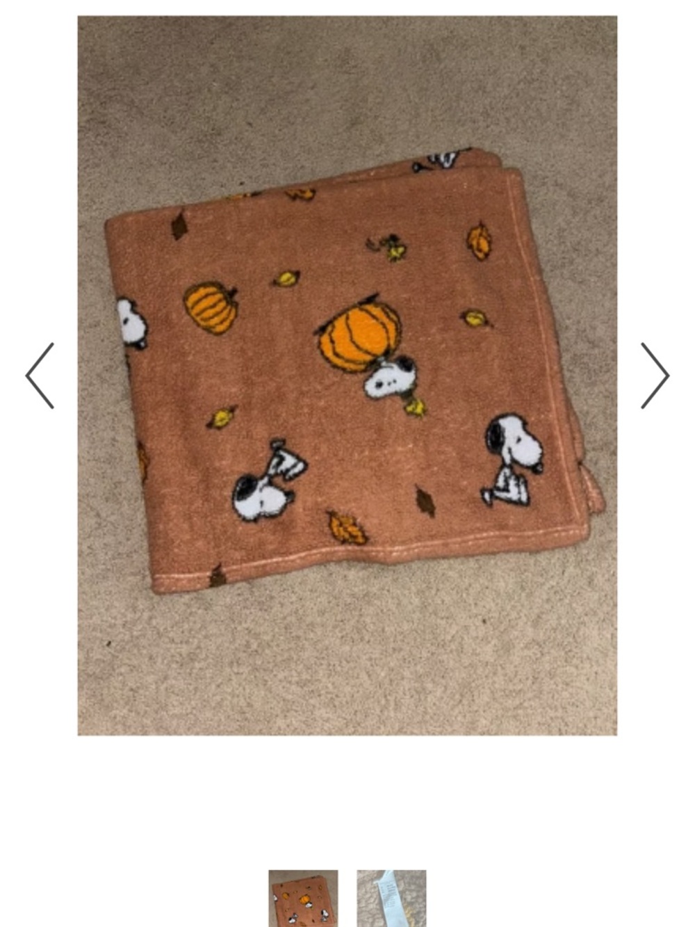 American Eagle Snoopy Pumpkin Fall Throw Blanket - Rust Orange